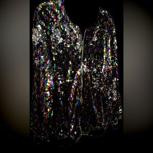 NWTS -Cresay Sequin Bomber Jacket Full Zip Sleeves reversible, sequins,pockets